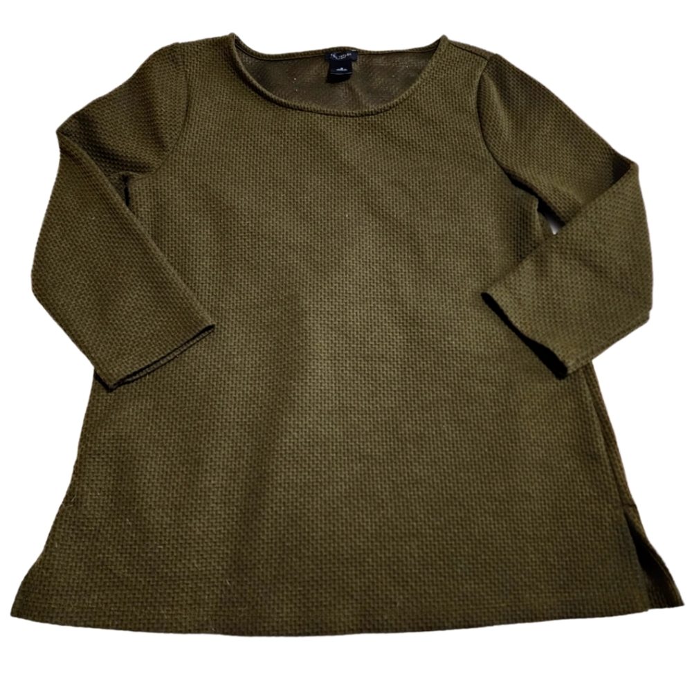 Ann Taylor Green Crew Neck Blouse, Size M